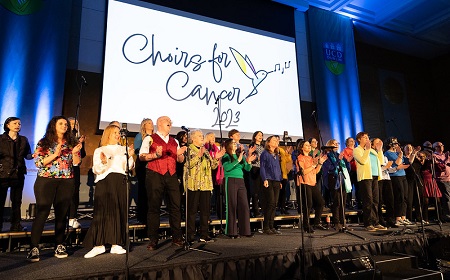Since 2019, we\'ve joined choirs from all over Ireland to commemorate World Cancer Day